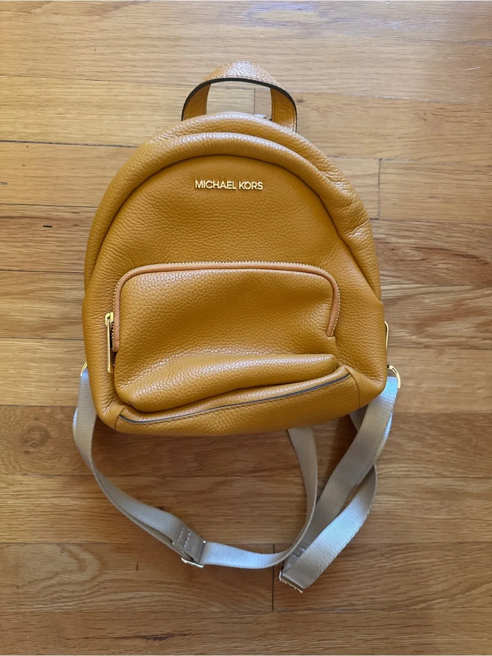 MICHAEL KORS Mustard Leather Convertible Backpack